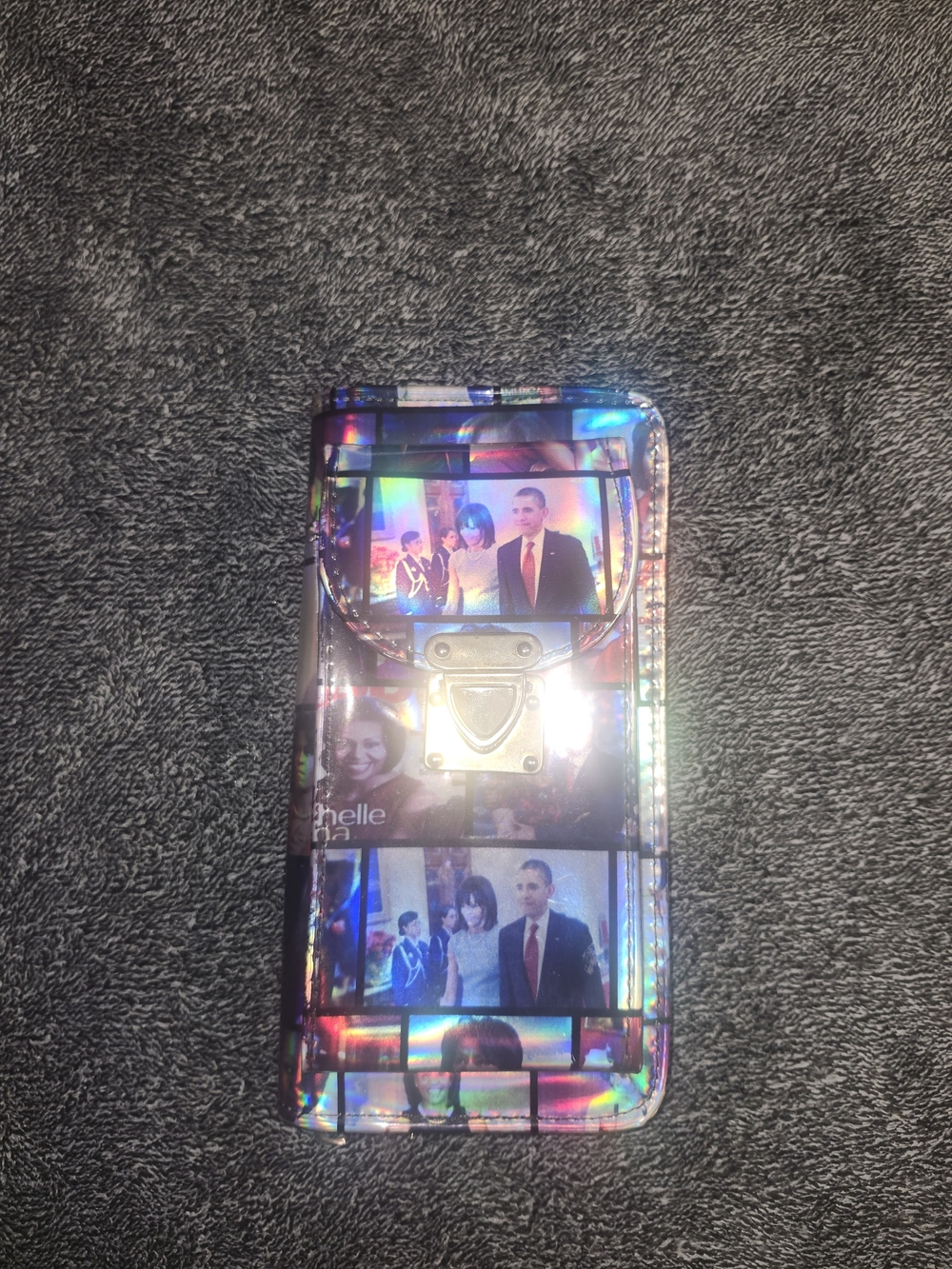 Holographic Multicolor Photo-Print Wallet Case - Women's Phone Wallet